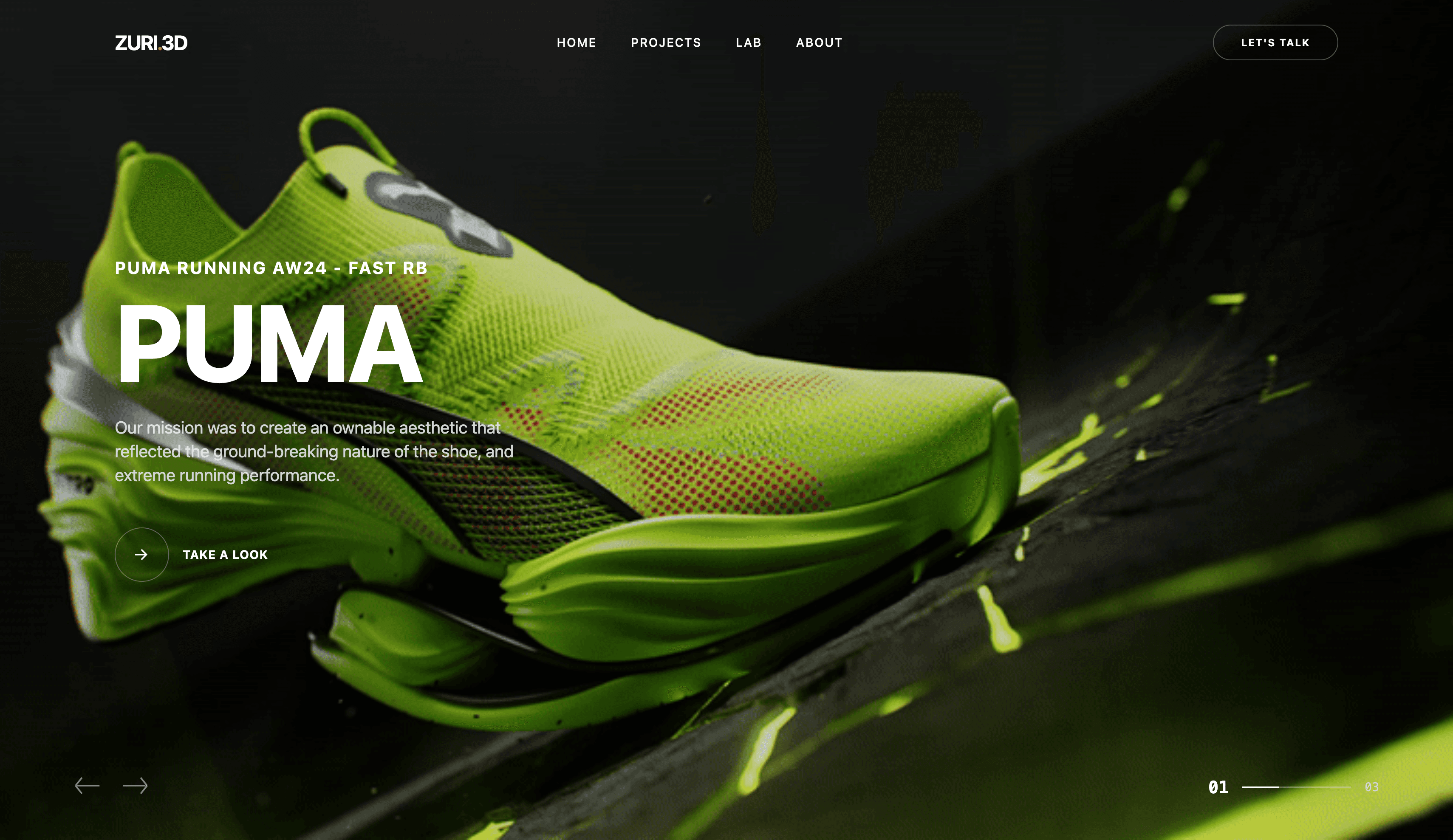 Zuri3D Online 3D artist portfolio homepage